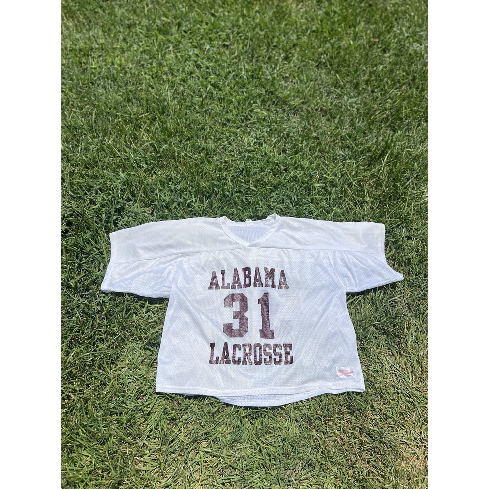 Alabama Lacrosse Mesh Practice Jersey Vintage Mens XL White Made In USA
